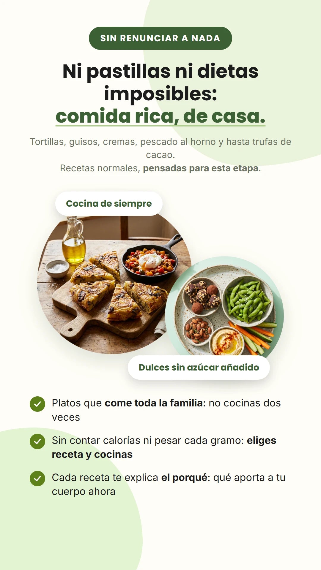 Ni pastillas ni dietas imposibles: comida rica, de casa
