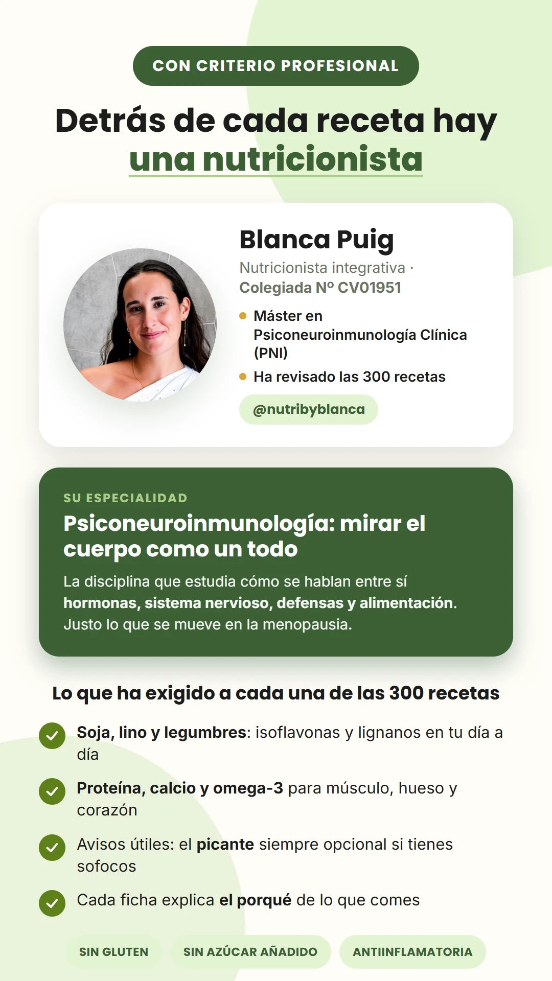 Recetas revisadas por la nutricionista colegiada Blanca Puig