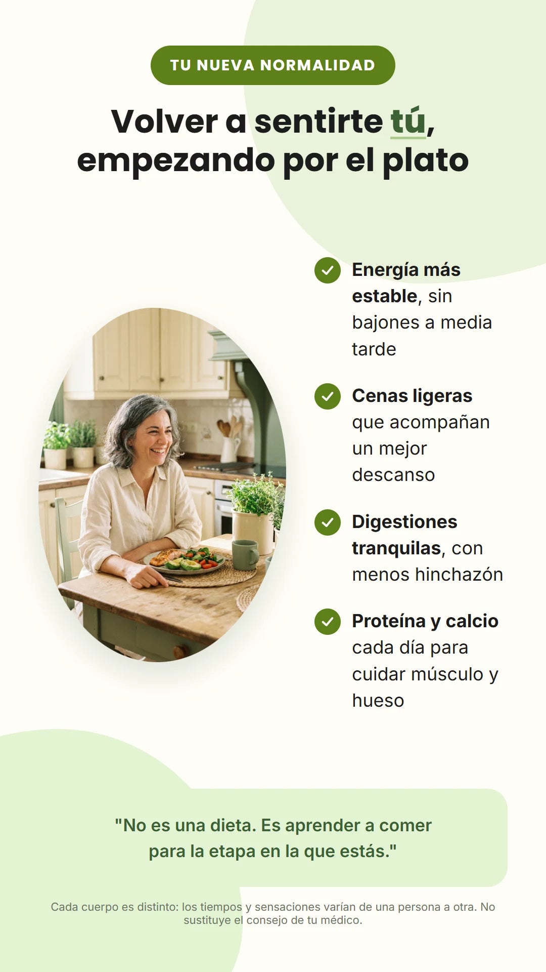 Volver a sentirte tú, empezando por el plato